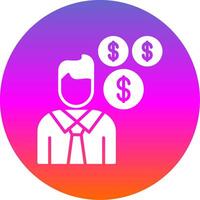 Sales Manager Glyph Gradient Circle Icon Design vector