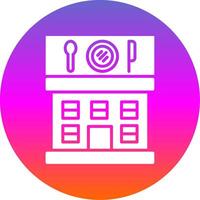 restaurante glifo degradado circulo icono diseño vector