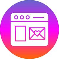 Website Glyph Gradient Circle Icon Design vector