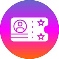 Ticket Glyph Gradient Circle Icon Design vector