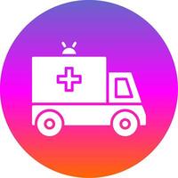 ambulancia glifo degradado circulo icono diseño vector