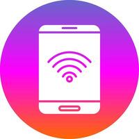 Wifi Glyph Gradient Circle Icon Design vector