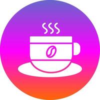 Coffee Cup Glyph Gradient Circle Icon Design vector