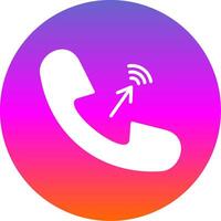 Phone Call Glyph Gradient Circle Icon Design vector