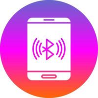 Bluetooth Glyph Gradient Circle Icon Design vector