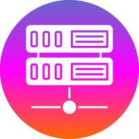 Server Glyph Gradient Circle Icon Design vector