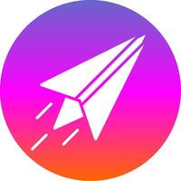 Paper Plane Glyph Gradient Circle Icon Design vector