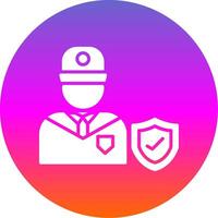 Security Official Glyph Gradient Circle Icon Design vector