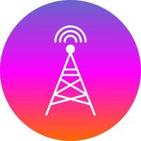 Radio Tower Glyph Gradient Circle Icon Design vector