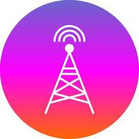 Radio Tower Glyph Gradient Circle Icon Design vector