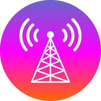 Radio Tower Glyph Gradient Circle Icon Design vector