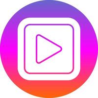 Play Glyph Gradient Circle Icon Design vector