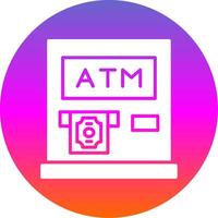 Atm Machine Glyph Gradient Circle Icon Design vector