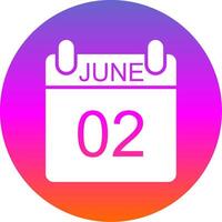 June Glyph Gradient Circle Icon Design vector