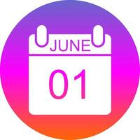 June Glyph Gradient Circle Icon Design vector
