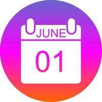 June Glyph Gradient Circle Icon Design vector