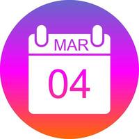 March Glyph Gradient Circle Icon Design vector