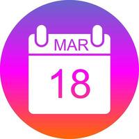 March Glyph Gradient Circle Icon Design vector