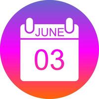 June Glyph Gradient Circle Icon Design vector