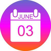 June Glyph Gradient Circle Icon Design vector