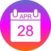 April Glyph Gradient Circle Icon Design vector