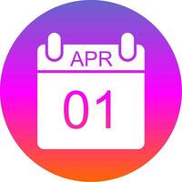 April Glyph Gradient Circle Icon Design vector