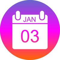 January Glyph Gradient Circle Icon Design vector