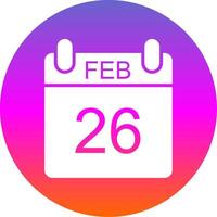 February Glyph Gradient Circle Icon Design vector