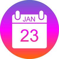 January Glyph Gradient Circle Icon Design vector
