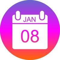 January Glyph Gradient Circle Icon Design vector