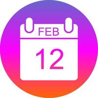 February Glyph Gradient Circle Icon Design vector