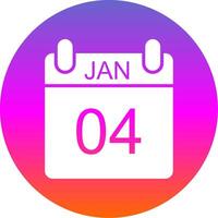 January Glyph Gradient Circle Icon Design vector