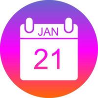 January Glyph Gradient Circle Icon Design vector