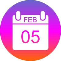 February Glyph Gradient Circle Icon Design vector