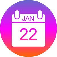 January Glyph Gradient Circle Icon Design vector