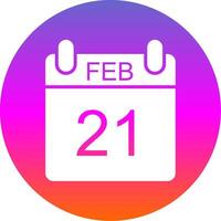 February Glyph Gradient Circle Icon Design vector