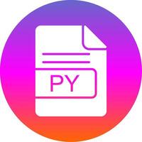 PY File Format Glyph Gradient Circle Icon Design vector