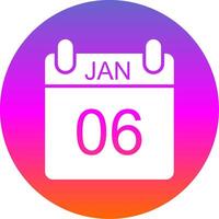 January Glyph Gradient Circle Icon Design vector