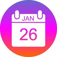 January Glyph Gradient Circle Icon Design vector