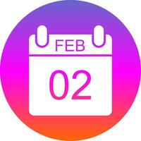 February Glyph Gradient Circle Icon Design vector