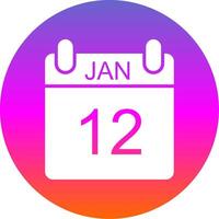 January Glyph Gradient Circle Icon Design vector