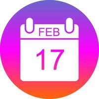 February Glyph Gradient Circle Icon Design vector