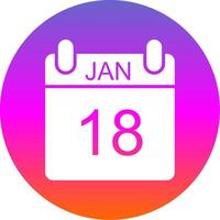 January Glyph Gradient Circle Icon Design vector