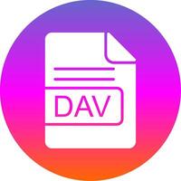DAV File Format Glyph Gradient Circle Icon Design vector