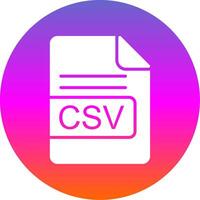 CSV File Format Glyph Gradient Circle Icon Design vector
