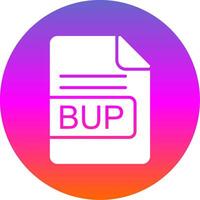 BUP File Format Glyph Gradient Circle Icon Design vector