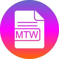MTW File Format Glyph Gradient Circle Icon Design vector