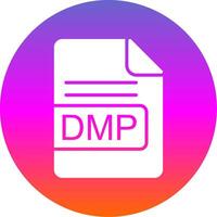 DMP File Format Glyph Gradient Circle Icon Design vector