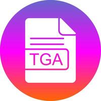 TGA File Format Glyph Gradient Circle Icon Design vector