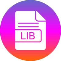 LIB File Format Glyph Gradient Circle Icon Design vector